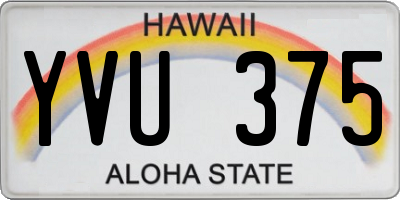HI license plate YVU375