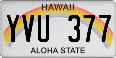 HI license plate YVU377