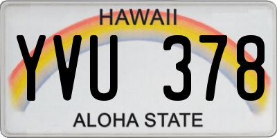 HI license plate YVU378