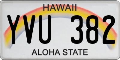 HI license plate YVU382