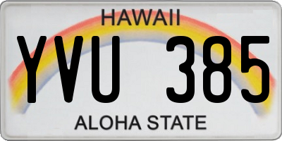 HI license plate YVU385