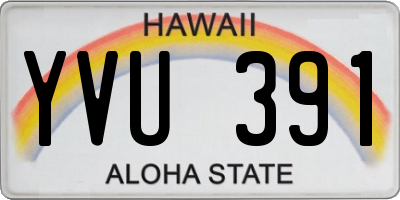 HI license plate YVU391