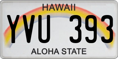 HI license plate YVU393