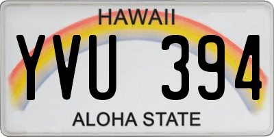 HI license plate YVU394