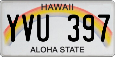 HI license plate YVU397