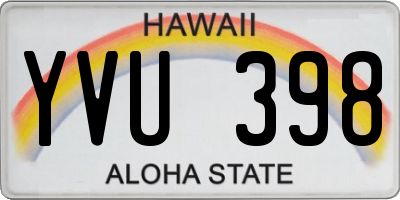 HI license plate YVU398
