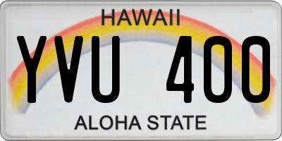 HI license plate YVU400