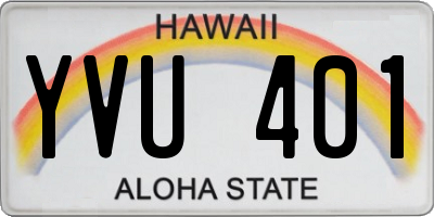 HI license plate YVU401