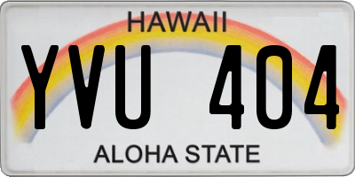 HI license plate YVU404