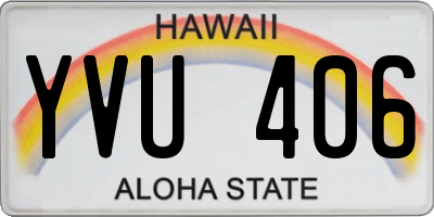 HI license plate YVU406