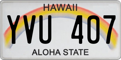 HI license plate YVU407