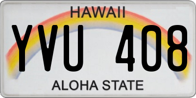 HI license plate YVU408