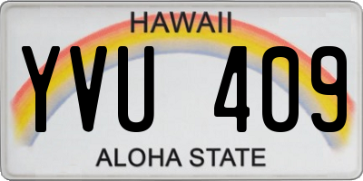 HI license plate YVU409