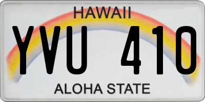 HI license plate YVU410