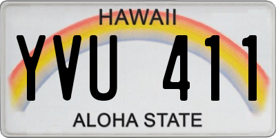 HI license plate YVU411