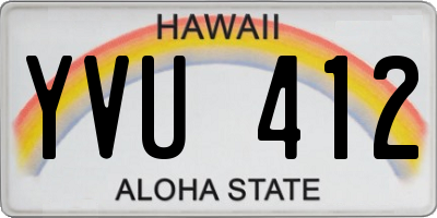 HI license plate YVU412