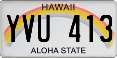 HI license plate YVU413