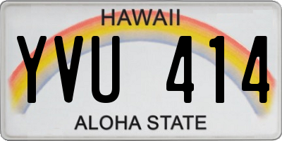 HI license plate YVU414