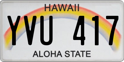 HI license plate YVU417