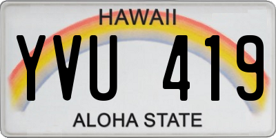 HI license plate YVU419