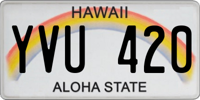 HI license plate YVU420