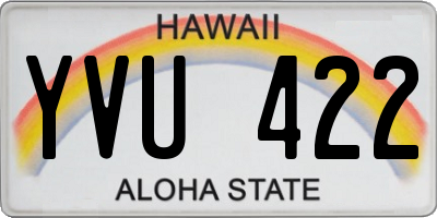 HI license plate YVU422