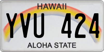 HI license plate YVU424
