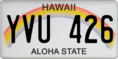 HI license plate YVU426