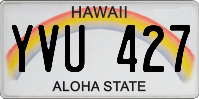 HI license plate YVU427