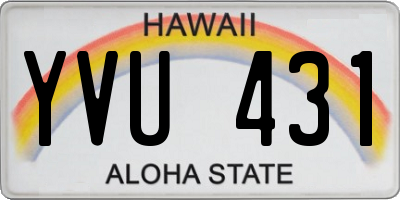 HI license plate YVU431