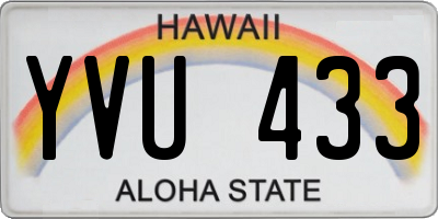 HI license plate YVU433