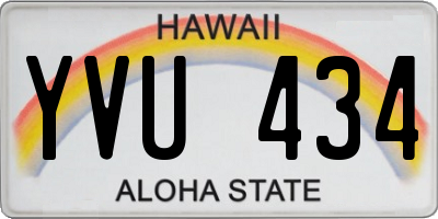 HI license plate YVU434