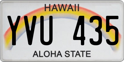 HI license plate YVU435