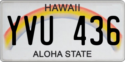 HI license plate YVU436