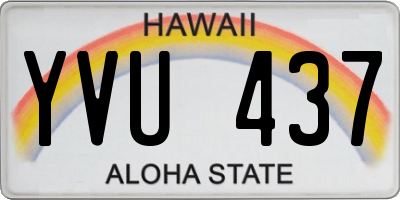 HI license plate YVU437