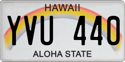 HI license plate YVU440