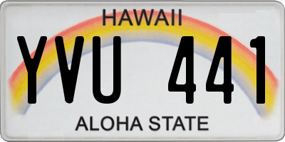 HI license plate YVU441