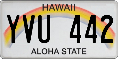 HI license plate YVU442
