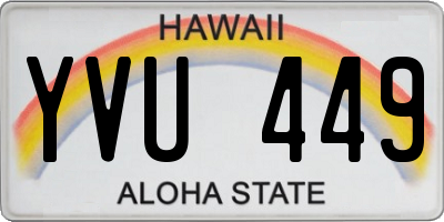 HI license plate YVU449