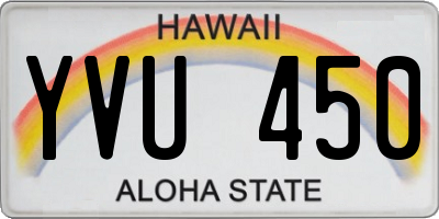 HI license plate YVU450
