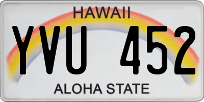 HI license plate YVU452