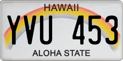 HI license plate YVU453