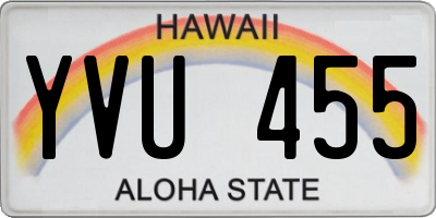 HI license plate YVU455