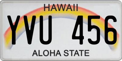 HI license plate YVU456