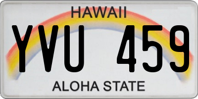 HI license plate YVU459