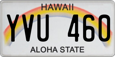 HI license plate YVU460