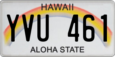HI license plate YVU461