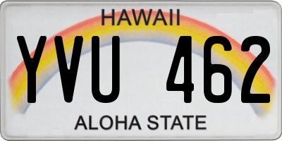 HI license plate YVU462