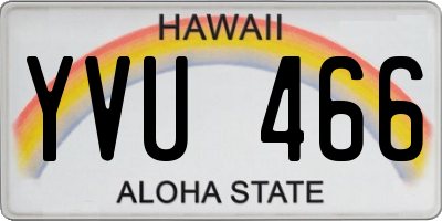 HI license plate YVU466