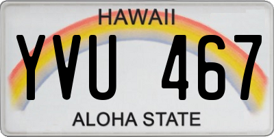 HI license plate YVU467